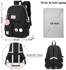 Backpack - School Bag - Backpack - Girl Backpack - School Backpack - School Bag - Laptop Backpack - 30 Liters - BlackA