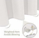Waffle shower curtain - 80x180CM - White - With 6 plastic hooks - For bathroom and toilet - White - Anti-mold - Polyester - Cube Design - Shower curtain