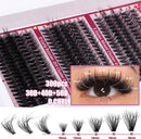 False eyelashes - 300 pieces - 30D + 40D + 50D - 10-18 mm D curl - Pre-Made Volume Fans - Pre-Made Fans - Eyelash extensions - Cluster - Lashes - Natural - Pieces of lashes - DIY lashes