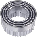 4 Pieces - Cookie Cutter - Round - Cookie Cutters - Cookie Cutters - Φ75/65/54/43mm - Serrated Edge - Silver - Stainless Steel