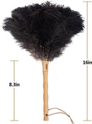 Ostrich Feather Duster - 40cm Long - Wooden Handle - Universal - Brown - Reusable and Washable Car Dusters - Eco-Friendly Cleaning Dusters - Feather Dusters