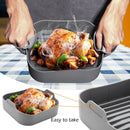 Airfryer accessories - Silicone baking dish - 2 pieces - Hot air fryer - Baking tins - Baking paper alternative - Basket baking tin - 20 CM - gray - Accessories