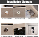 pieces - Cam Lock - furniture lock - Furniture locks - letterbox lock - security cabinet lock - drawer lock - lock with key - black - cold-rolled steel - for furniture cabinet letterbox drawer
