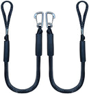 Mooring Rope Boat Equipment - 2 Pieces - Extendable 1.2 - 1.7M - Mooring Rope for Boats - Black - Mooring Rope - Boat Rope - Boat Accessories for Boats Dock - Dock Line with Hooks - For Boats, Kayaks, Jet Skis, Pontoons, Canoes