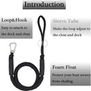 Mooring Rope Boat Equipment - 2 Pieces - Extendable 1.2 - 1.7M - Mooring Rope for Boats - Black - Mooring Rope - Boat Rope - Boat Accessories for Boats Dock - Dock Line with Hooks - For Boats, Kayaks, Jet Skis, Pontoons, Canoes