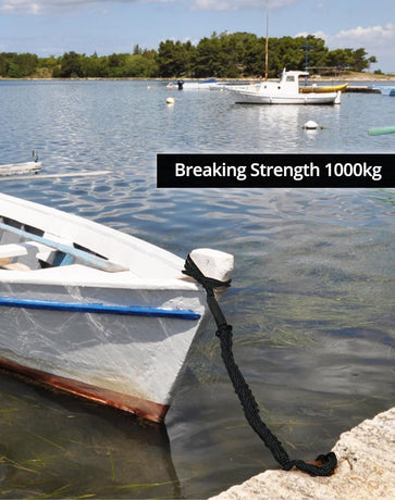 Mooring Rope Boat Equipment - 2 Pieces - Extendable 1.2 - 1.7M - Mooring Rope for Boats - Black - Mooring Rope - Boat Rope - Boat Accessories for Boats Dock - Dock Line with Hooks - For Boats, Kayaks, Jet Skis, Pontoons, Canoes