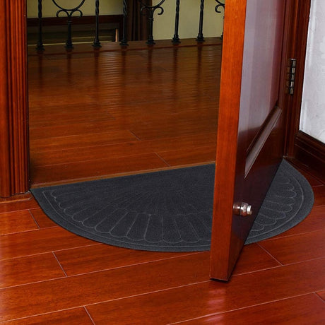 Rubber doormat - Semi-circular - Outdoor Anti-slip Washable Doormat - Rain - Outdoor - Indoor doormat - Dark gray - Drying mat - 60 * 90 cm - cleaning mat - outdoor - hall - balcony