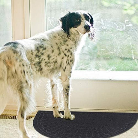 Rubber doormat - Semi-circular - Outdoor Anti-slip Washable Doormat - Rain - Outdoor - Indoor doormat - Dark gray - Drying mat - 60 * 90 cm - cleaning mat - outdoor - hall - balcony