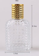 Mini perfume bottles - 50ml - Empty spray bottle - Travel bottle - Perfume atomizer - Perfume bottles - Refillable - Gold - Transparent - Glass - For travel, going out, handbags
