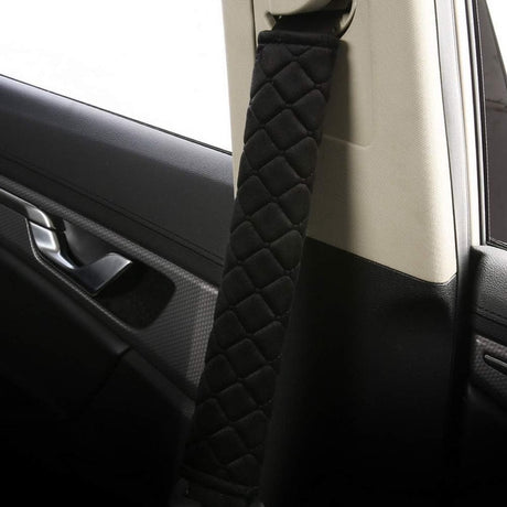 Seat Belt Covers - 4 Pieces - Seat Belt Cushion - Seat Belt Protector - Seat Belt Cover - Shoulder Covers - Car Seat Belt Cover - Shoulder Cover - Car Seat Belt Protector - Universal - Black + Gray - 27cm