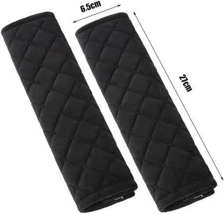 Seat Belt Covers - 4 Pieces - Seat Belt Cushion - Seat Belt Protector - Seat Belt Cover - Shoulder Covers - Car Seat Belt Cover - Shoulder Cover - Car Seat Belt Protector - Universal - Black + Gray - 27cm
