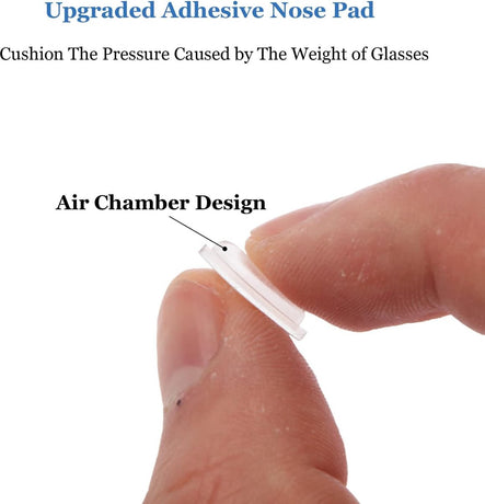 Nose Pads for Glasses - 20 Pairs - Nose Pads for Glasses with Air Chamber - Glasses Cushions - Silicone - Transparent - Anti-slip - Self-adhesive - Suitable for sunglasses, reading glasses, sports glasses
