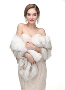 Poncho - 150*35cm - Cape - Women's Scarf - Shawl - Winter Scarf - Stole - Faux Fur - White - Soft - Elegant - Fashion - Autumn & Winter - for Bridesmaids, Bridal and Party
