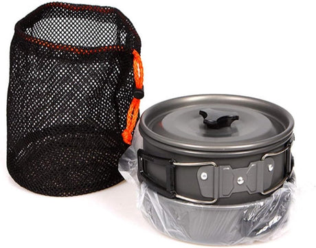 3 pieces - Cooking set - Camping Cooking set - Cookware - Camping Pan Set - Camping Cookware Kit - Kitchenware set - saucepan, pan, teapot - for 2-3 persons - for Outdoor Picnic Camping Hiking - Foldable - aluminum