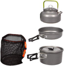 3 pieces - Cooking set - Camping Cooking set - Cookware - Camping Pan Set - Camping Cookware Kit - Kitchenware set - saucepan, pan, teapot - for 2-3 persons - for Outdoor Picnic Camping Hiking - Foldable - aluminum