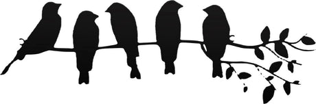 Birds on a branch wall decoration metal wall decoration iron 5 birds black hollow sculpture decor hanging ornament rustic hanging sign for living room office home