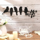 Birds on a branch wall decoration metal wall decoration iron 5 birds black hollow sculpture decor hanging ornament rustic hanging sign for living room office home
