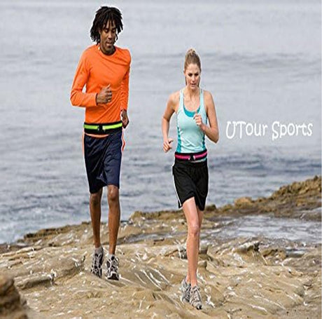 Running Belt - Phone - Running Belt - Men and Women - Running Phone Holder for Race, Jogging, Marathon - For 6.5” Mobiles - Black - One Size