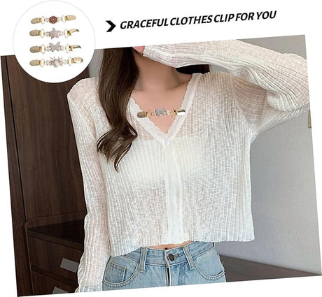 4 pieces - Cardigan clasp - Brooch clip - Women's cardigan clip - Cardigan clasp - Clothes clip - Cardigan clips - Cardigan pin - Cardigan clip - Non-slip fixed buckle - for dresses, shirts, sweaters, jackets