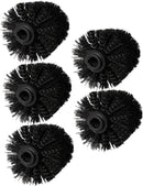 Toilet Brush Head - 5 Pieces - Loose Brush Head for Toilet Brush - Plastic - Loose Toilet Brush Head - Brush Head Set for Toilet Brush - Universal - Thread 12 mm - Suitable for Bathrooms - 80*100mm - Black