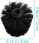 Toilet Brush Head - 5 Pieces - Loose Brush Head for Toilet Brush - Plastic - Loose Toilet Brush Head - Brush Head Set for Toilet Brush - Universal - Thread 12 mm - Suitable for Bathrooms - 80*100mm - Black