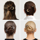 U-Shaped Hairpin - 3 Pieces - Hair Pin - Metal - U-Shaped Large Hairpins - Hair Jewelry - Elegant Updo Chignon Pins - Updo Hair Sticks - For Women - 14cm - Gold/Silver/Black