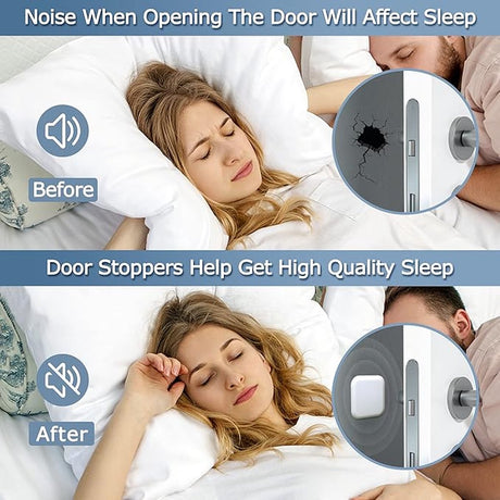 6 Pieces - Door Protectors - White - Indoor Door Stops - Wall Protector - Door Buffer - Self-Adhesive - Wall Protection - 42*42*12mm - Silicone - Door Handle Buffers