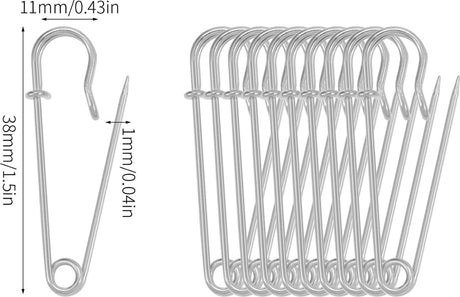 Safety Pins - 20 Pieces - 10 * 2.8cm - Premium Safety Pins - Durable, Rust Resistant Pins - DIY Craft Clothing Safety Pin Set - Large Childcare Clips for Blankets, Skirts, and Crafts