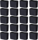 Chair Leg Caps - 20 Pieces - Chair Leg Protectors - PVC - Oval Furniture Leg Protectors - Floor Protectors - Furniture Protectors - Suitable for Furniture Protection - 16mm x 34mm - Black