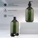 Pump bottles - Shampoo dispensers - soap dispenser - 3 pieces - 500 ml - refillable - PET - Transparent green - for conditioner, shower gel and lotion