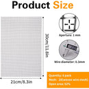 Sieve metal - 6 pieces - 30 x 21 cm - Insect net - 20 mesh - Fine mesh - Metal mesh - Insect mesh - Mouse mesh - Silver - Stainless steel - For cages, ventilation openings, gardens, window screens and filters
