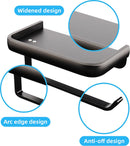 Toilet roll holder - WC roll holder - space aluminum - gold - Self-adhesive / Drilling - double layer - With shelf - 16.7 * 9.5 * 6.2 cm