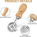 Set of 4 ravioli cutters - Ravioli makers with wooden handle - Set of 3 shape cutters and 1 pasta wheel for cutting homemade ravioli