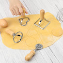 Set of 4 ravioli cutters - Ravioli makers with wooden handle - Set of 3 shape cutters and 1 pasta wheel for cutting homemade ravioli