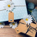 100x Kraft Cardboard Labels - With 100 Jute Rope - Gift Tags - 9.5 x 4.5 CM - Heart - Writable - Cardboard Gift Labels - Kraft Paper Name Tags - Blank Price Tags - Gift Tags - Multifunctional Label - Thick & Sturdy