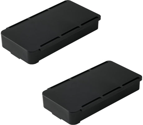 Desk organizer - 2 pieces - Drawer dividers - Self-adhesive - Under desk drawer organizer - Drawer under desk - Hidden desk drawer - For shelves, desks and tables - Black - 19.8*10.5*3.3 cm - ABS
