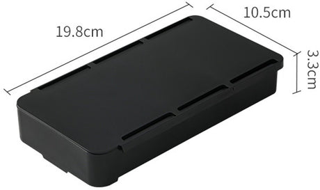 Desk organizer - 2 pieces - Drawer dividers - Self-adhesive - Under desk drawer organizer - Drawer under desk - Hidden desk drawer - For shelves, desks and tables - Black - 19.8*10.5*3.3 cm - ABS