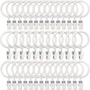 Curtain rings - 45 pieces - Inner diameter 3.8CM - White - Curtain clips for curtain rods - Metal clamps with clip - Hooks for shower curtains, towels, tea towels and dishcloths - Curtain hooks - Curtain hooks