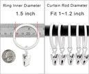 Curtain rings - 45 pieces - Inner diameter 3.8CM - White - Curtain clips for curtain rods - Metal clamps with clip - Hooks for shower curtains, towels, tea towels and dishcloths - Curtain hooks - Curtain hooks