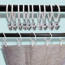 Curtain rings - 45 pieces - Inner diameter 3.8CM - White - Curtain clips for curtain rods - Metal clamps with clip - Hooks for shower curtains, towels, tea towels and dishcloths - Curtain hooks - Curtain hooks
