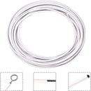 Curtain spiral wire - 10M - Curtain cable - with screw eyes and hooks - 25 sheep eye circles and 25 question mark nails - Spiral wire set - curtain cable line for clothing - Tension spring - white - Metal - for curtain rods, curtains, shower curtains