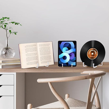 pieces - Plate stand - Display - Holder - Decorative plates - Books - Photo frame stand - Plates - Rack - Kitchen cabinet - Metal - white - 7.5*14 cm