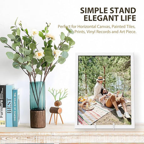 pieces - Plate stand - Display - Holder - Decorative plates - Books - Photo frame stand - Plates - Rack - Kitchen cabinet - Metal - white - 7.5*14 cm