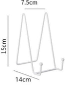 pieces - Plate stand - Display - Holder - Decorative plates - Books - Photo frame stand - Plates - Rack - Kitchen cabinet - Metal - white - 7.5*14 cm