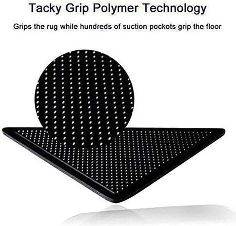 Anti-slip corners - Carpet tape - Carpet grippers - 8 pieces - Anti-slip mat, rug, carpet - Reusable pads - Self-adhesive double-sided