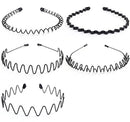 Hair Accessories - 5 Pieces - Headbands - Tiara - Unisex Women and Men - Lightweight - Sports Headband - Plastic - For Running, Sports and Daily Use - Black