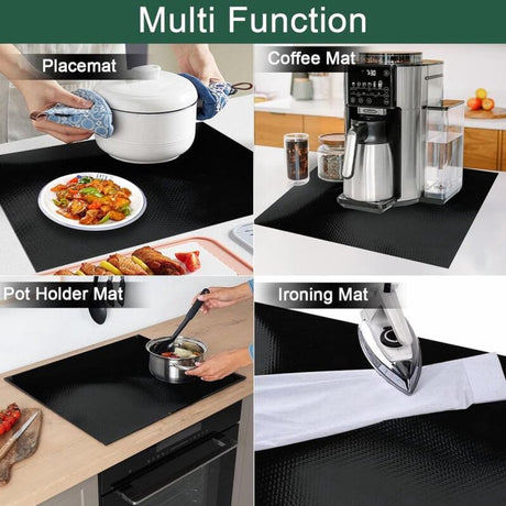 Induction protector - Induction mat - Silicone - Fiberglass - Hob cover - Induction hob protection mat - Protective plate - Induction hob protective mat - Kitchen accessories - Suitable for induction hob - 53*61cm - Black