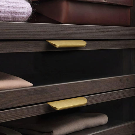 10 pieces - Handle - Furniture handle - Kitchen cabinet handles - Concealed handle - Furniture handles - Cabinet handle - Drawer handles - Door handle - Brushed gold - Arc handle - Aluminum alloy - 96mm