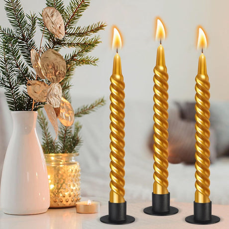 Candlesticks - 4 pieces - Φ2.5 cm - Candle holders - Candle stand - Candle coaster - Home accessories - Decorative accessories - Iron - Black - Tea light holder - Candle shelf