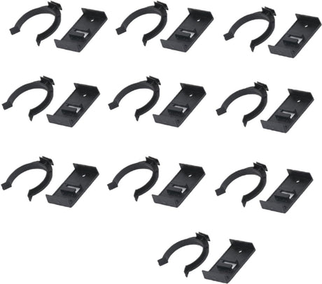 10 pieces - Skirting clips - Furniture clamps - Kitchen plinth hooks - Kitchen plinth clips - For kitchen frames mounting - Black - plastic - For cabinet legs with a diameter of 3.9 cm - For sofa, table, bed, cabinet